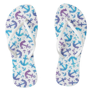 Tie Dye Anchor Pattern 2 Flip Flops