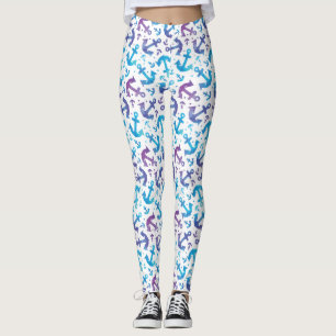 Tie Dye Anchor Pattern 2 Leggings
