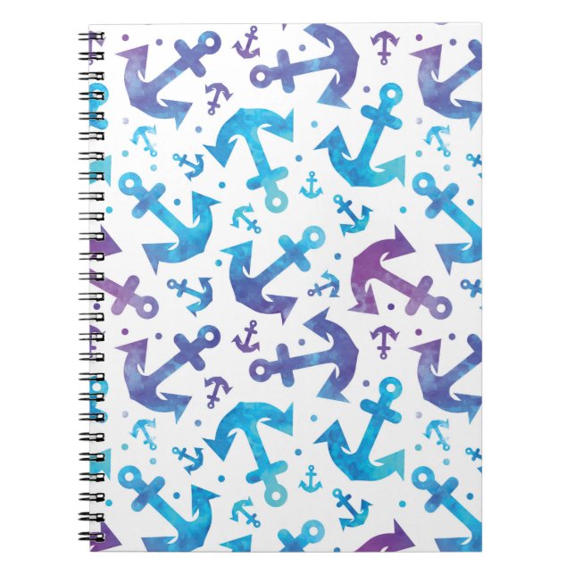 Tie Dye Anchor Pattern 2 Notebook (Front)