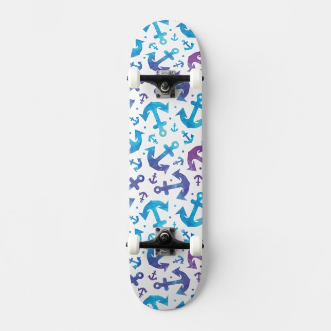 Tie Dye Anchor Pattern 2 Skateboard (Front)