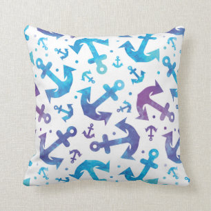 Tie Dye Anchor Pattern 2 Throw Pillow