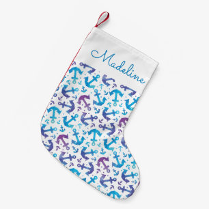 Tie Dye Anchor Pattern   Add Your Name Small Christmas Stocking