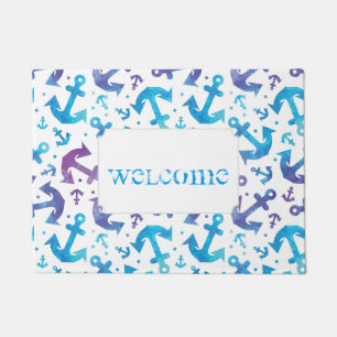 Tie Dye Anchor Pattern   Add Your Text Doormat