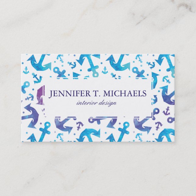 Tie Dye Anchor Pattern Business Card (Front)
