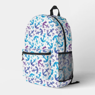Tie Dye Anchor Pattern Printed Backpack