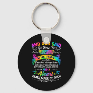 Tie Dye And God Said Let There Be Respiratory Ther Keychain