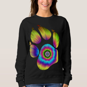 Tie Dye Animal Cat Dog Paw Print For Pet Lover Sweatshirt