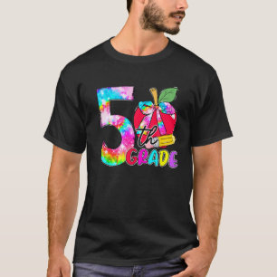 Tie Dye Apple 5Th Grade Student Teacher Back To Sc T-Shirt