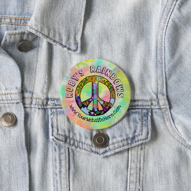 Tie-Dye Art and Bohemian Appreal Business  3 Inch Round Button (In Situ)