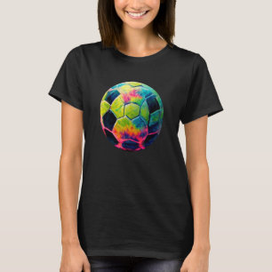 Tie Dye Artistic Colorful Soccer Ball T-Shirt