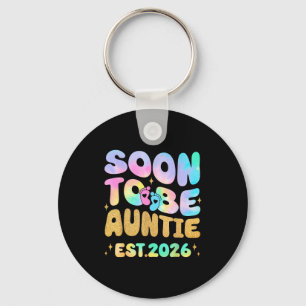 Tie Dye Auntie Promoted To Auntie 2026 Soon To Be Keychain