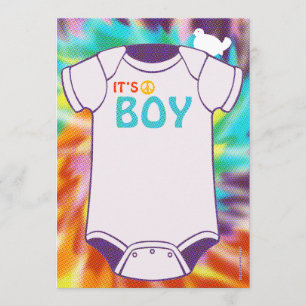 Tie Dye Baby Shower Invitations Boys