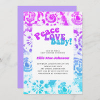 Tie Dye Baby Shower Retro Peace Love Baby
