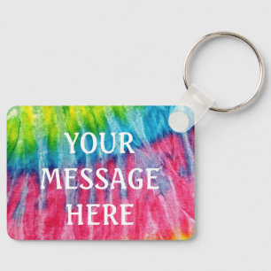 Tie dye  background - Customize your own  Keychain
