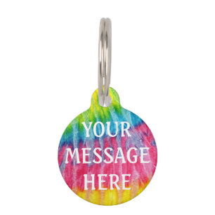 Tie dye  background - Customize your own   Pet Tag