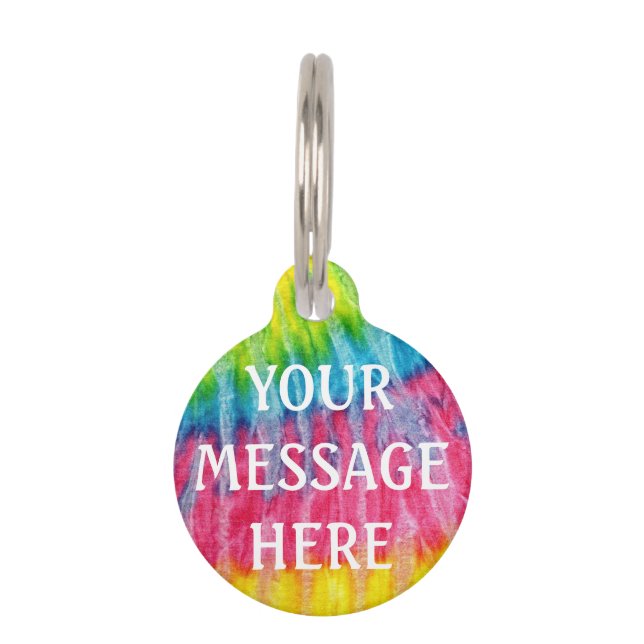 Tie dye  background - Customize your own   Pet Tag (Front)