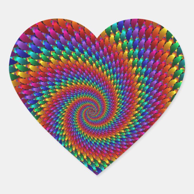 Tie Dye Basic Heart Sticker (Front)