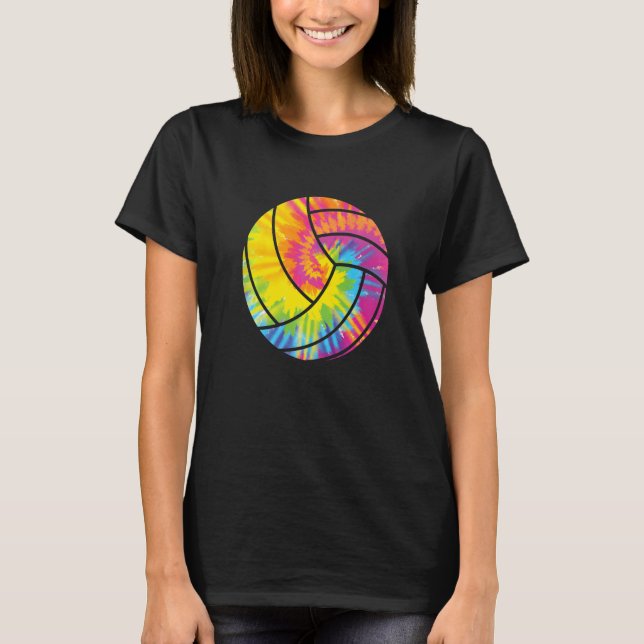 Tie Dye Beach Volleyball  Retro Setters Players Co T-Shirt (Front)