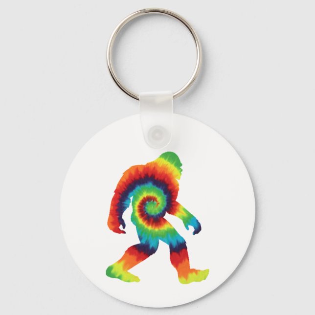 Tie Dye Bigfoot    Keychain (Front)