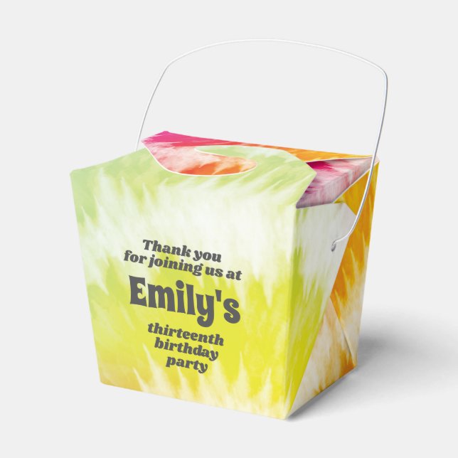 Tie-Dye Birthday Party  Favor Box (Front Side)