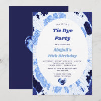 Tie Dye Birthday Party Indigo Blue Shibori