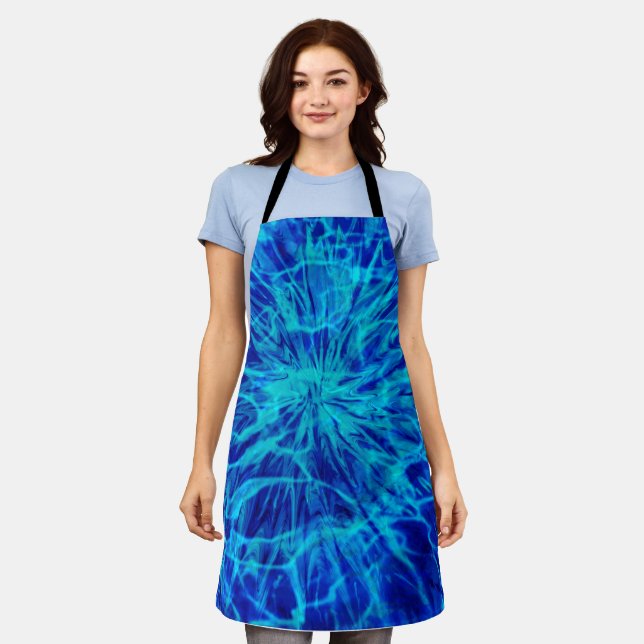 TIE DYE BLUE   APRON (Worn)