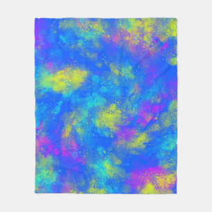 Tie Dye Blue Fleece Blanket