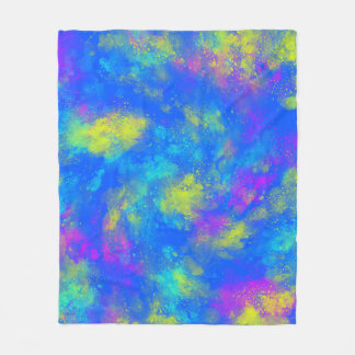 Tie Dye Blue Fleece Blanket