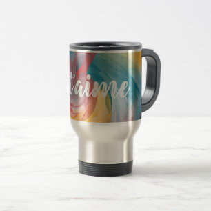 Tie-Dye Bold Colours Painterly Watercolor in Love Travel Mug