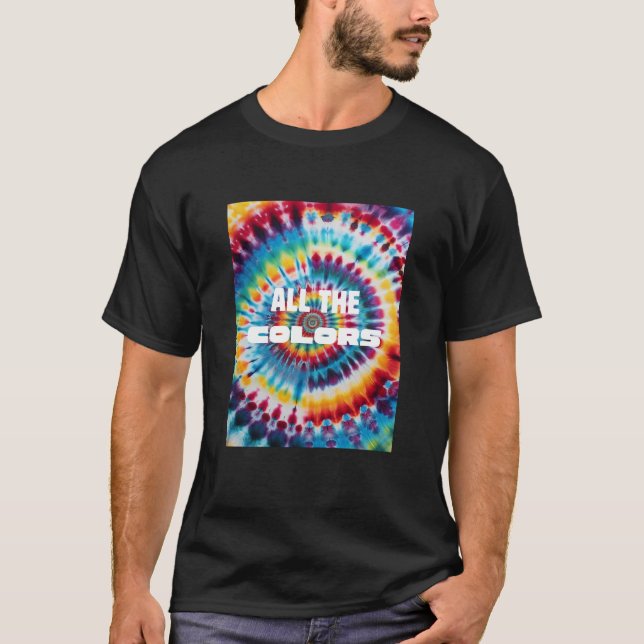 Tie-Dye Bold Retro Rainbow Colours  T-Shirt (Front)