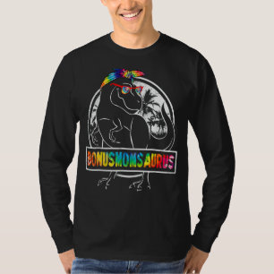 Tie Dye Bonusmomsaurus Bonus Mom Dinosaur Rex Moth T-Shirt