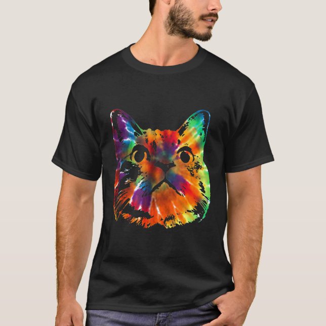 Tie Dye Ca Colourful Tye Dye Kitten T-Shirt (Front)