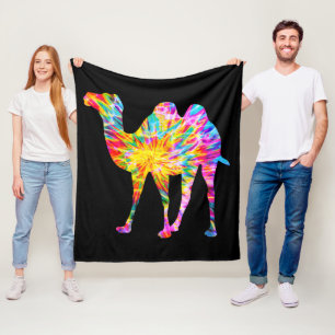 TIE DYE CAMEL FLEECE BLANKET