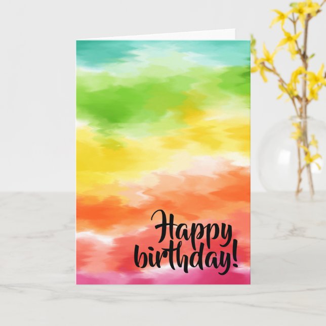 Tie Dye Card (Yellow Flower)