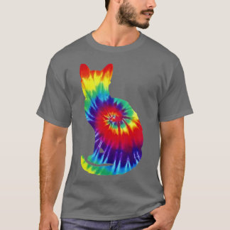 Tie Dye Cat Colorful Tye Dye Kitten T-Shirt