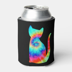 Tie Dye Cat _ Colourful Tye Dye Kitten Can Cooler