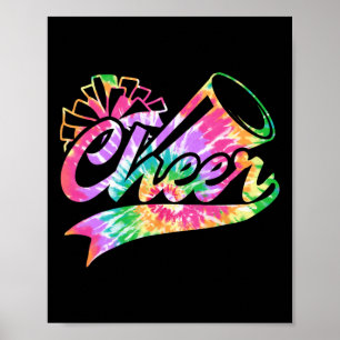 Tie Dye Cheerleading Peace Love Cheer For Cheerlea Poster