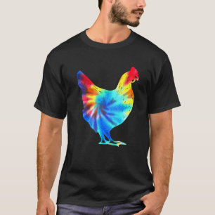 Tie Dye Chicken Farmer Hippie Costume T-Shirt
