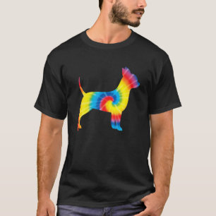 Tie Dye Chihuahua Rainbow Print Dog Pup Hippie Pea T-Shirt