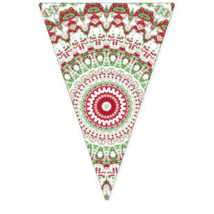 Tie Dye Christmas Mandala Bunting Flags