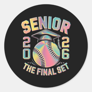 Tie Dye Cl Of 2026 Senior Softball The Final Set G Classic Round Sticker