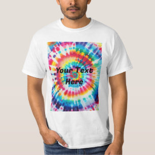 Tie-Dye Colourful Add Your Text   T-Shirt
