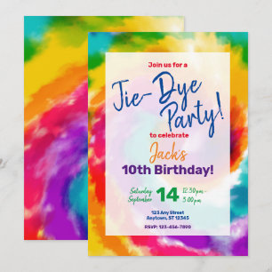 Tie-Dye Colourful Fun Birthday Invitation