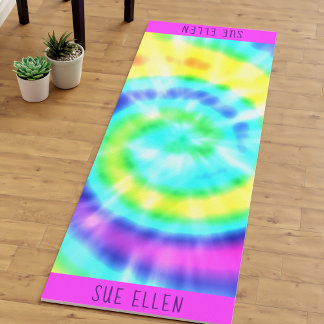 Tie Dye Colourful Rainbow Swirl Yoga Mat