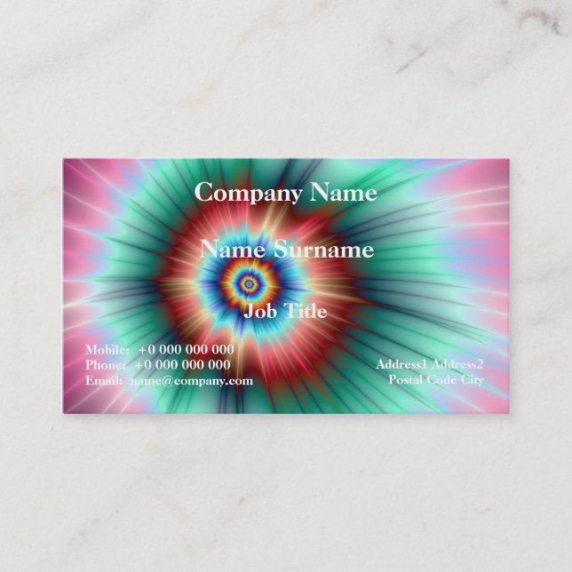 Tie Dye Comet Business Card (Front)