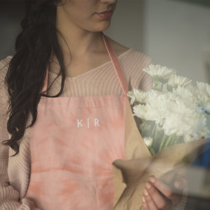 Tie Dye Coral Pink Modern Pastel Apron