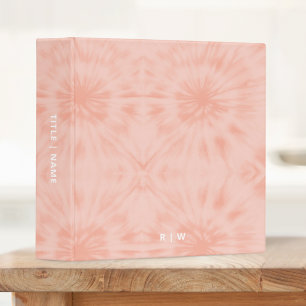 Tie Dye Coral Pink Modern Pastel Binder