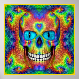 Tie Dye Crâne Morts Zombie Morte Morte Posters col