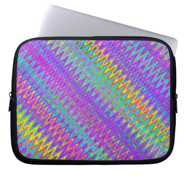 Tie Dye Crazy Chevron Laptop Sleeve (Front)