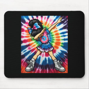 Tie Dye Cute Dabbing Cheerleader Dance Cheerleadin Mouse Pad